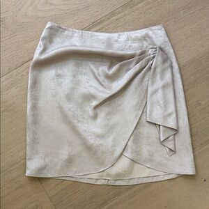 Caroline Constas Pearl Satin Draped Mini Skirt